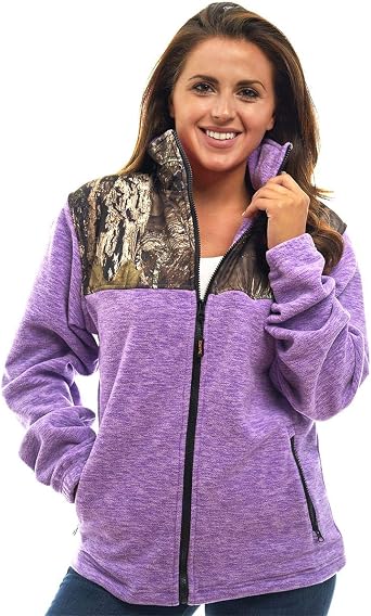 Womens C-Max Full Zip Polar Fleece Jacket Mossy Oak Camo Patterns