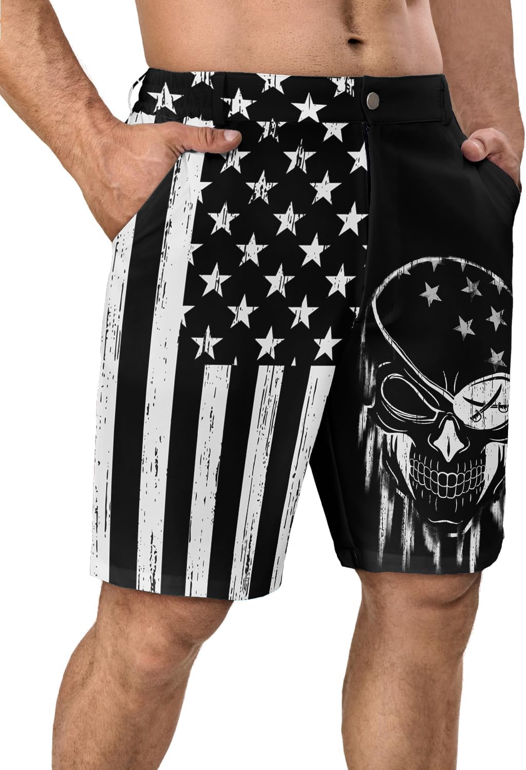 Funny Men's Golf Shorts Fun Work Polo Dress Short for Men Lightweight Quick Dry Multi-Pocket