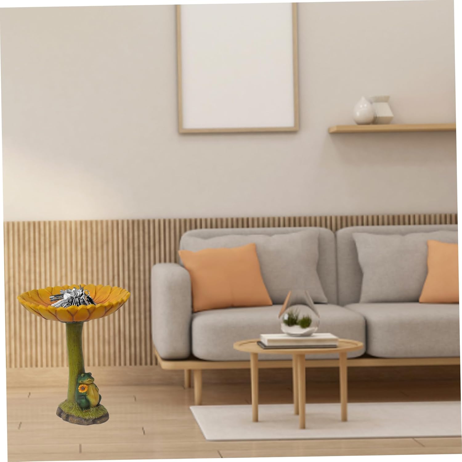 Resin Bird Bath Bowl Tray, Bird Bath Feeder Standing Resin Bowl Tray Sunflower Garden Standing Feeder Garden for Lover 16.5 * 20cm