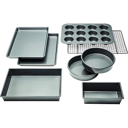 Chicago Metallic Professional Non-Stick 8-Piece Bakeware Set, Silver