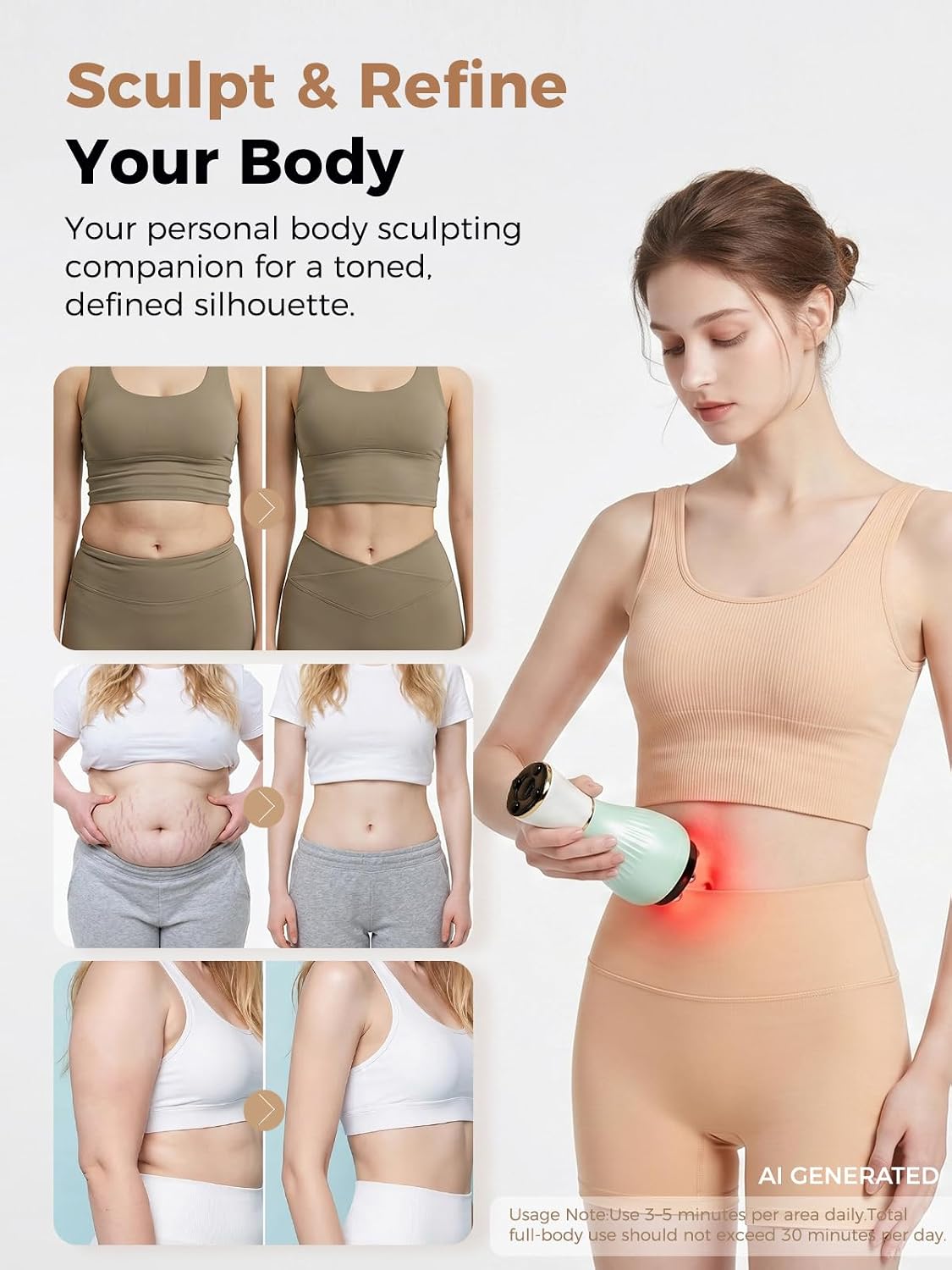 Cupping Massager for Body with Suction, Microcurrent, Red Light & Heat, Lymphatic Drainage Massager, 12 Intensity Body Sculpting Machine, Cellulite Massage Tool for Arms Legs Waist Back