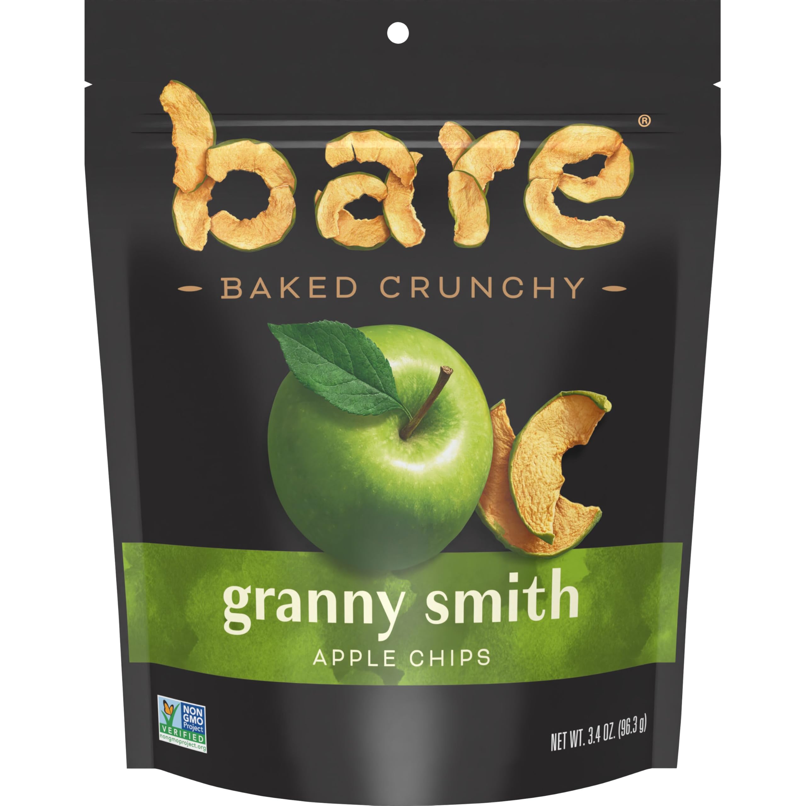 Bare Baked Crunchy Apple Chips, Granny Smith Apple, Gluten Free, 3.4 oz Bag
