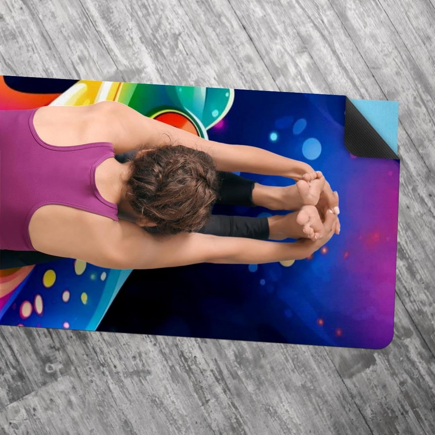 Yoga Towel, Galaxy Frog Pattern Non Slip Sweat Absorbent Hot Yoga Mat Towel for Hot Yoga, Pilates and Fitness - 72.8" x 26.8"