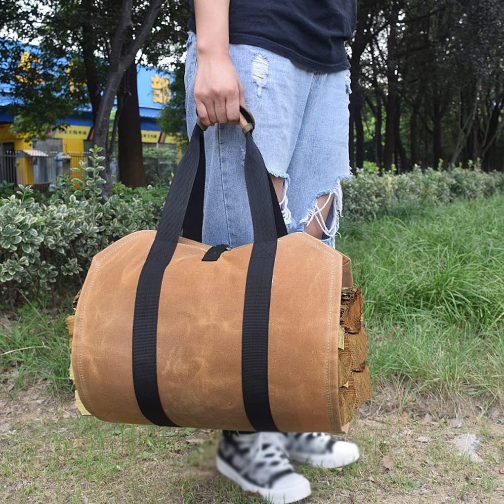 Borsa Trasporto Legna Impermeabile 59x17x48 Cm – Tela Resistente, Antifiamma, Per Campeggio E Barbecue