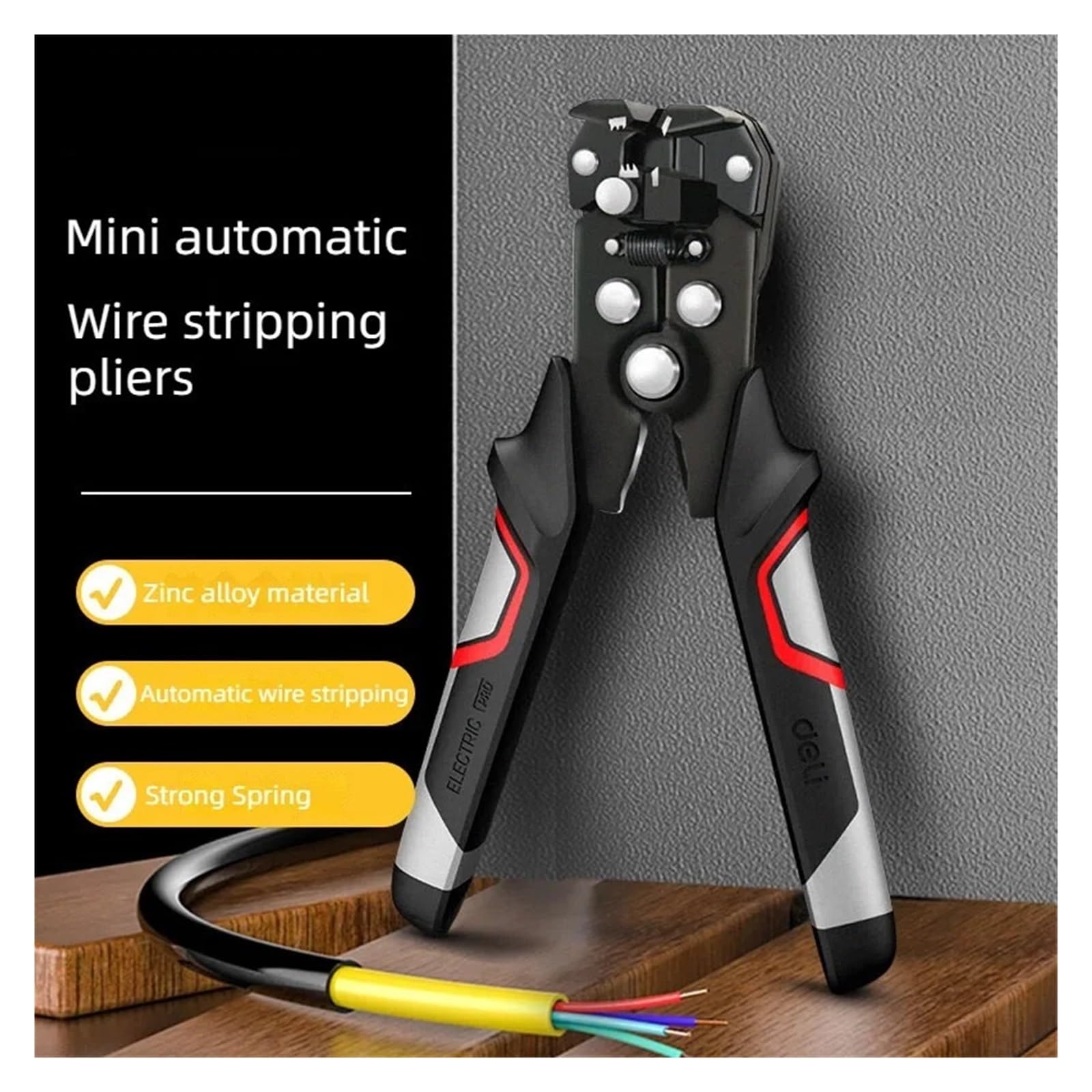 Pelacables automático, cortador de cables multifuncional, herramienta especial for electricistas, crimpadora de cables, herramienta manual(8 inches DL2017)