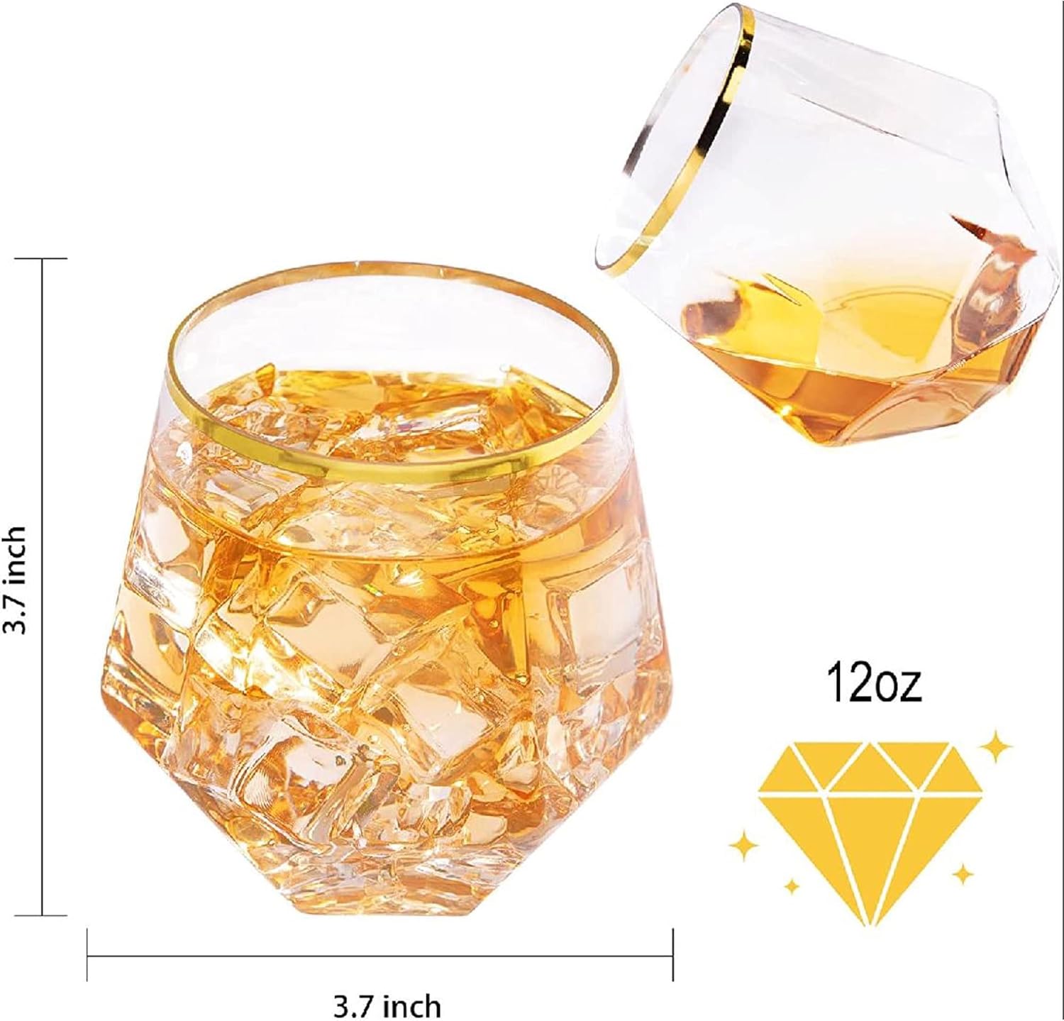 Angar By C.S Unbreakable Champagne Glasses and Party Wine Glass, Gold Rimmed, Disposable Plastic Stemless Champagne Flutes 9oz (12pcs) & Vino Set 12 oz(12pcs) 24Pcs Bundle Desechables.