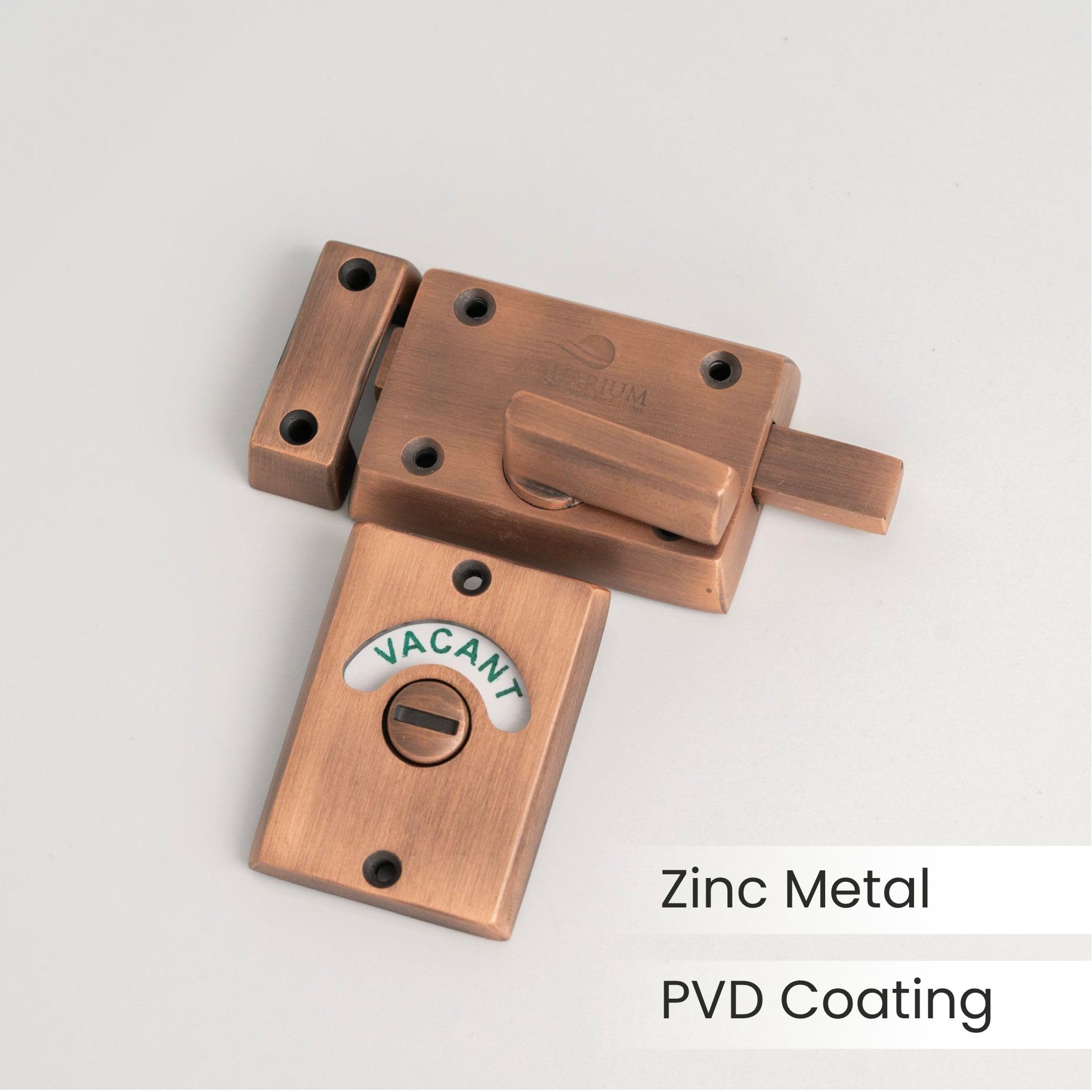 Zinc Indicator Bolt with Rose Gold Finish for Bathroom Cubicle & Washroom – Vacant Engaged Lock by Aquarium Bath Accessories, Quick Privacy Latch 1