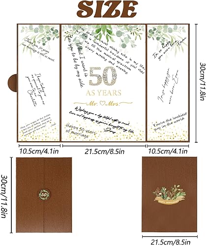 Miniatura 2 de Crenics Decoraciones de 50 aniversario, alternativa creativa del libro de invitados del 50 aniversario, libro de firmas de 50 aniversario de 18 x 12