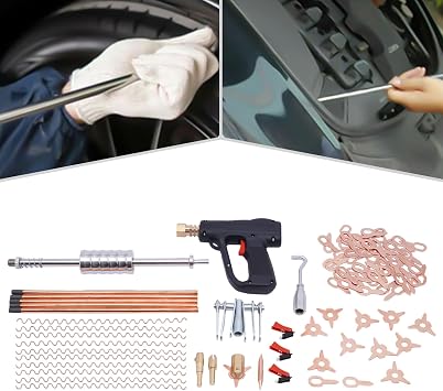86 Pieces Car Dent Puller Kit Dent Removal Tool Body for Car Repair Spotter Accessories Spotter Welding Machine Body Repair Dent Set Tool Set for Removing Dents
