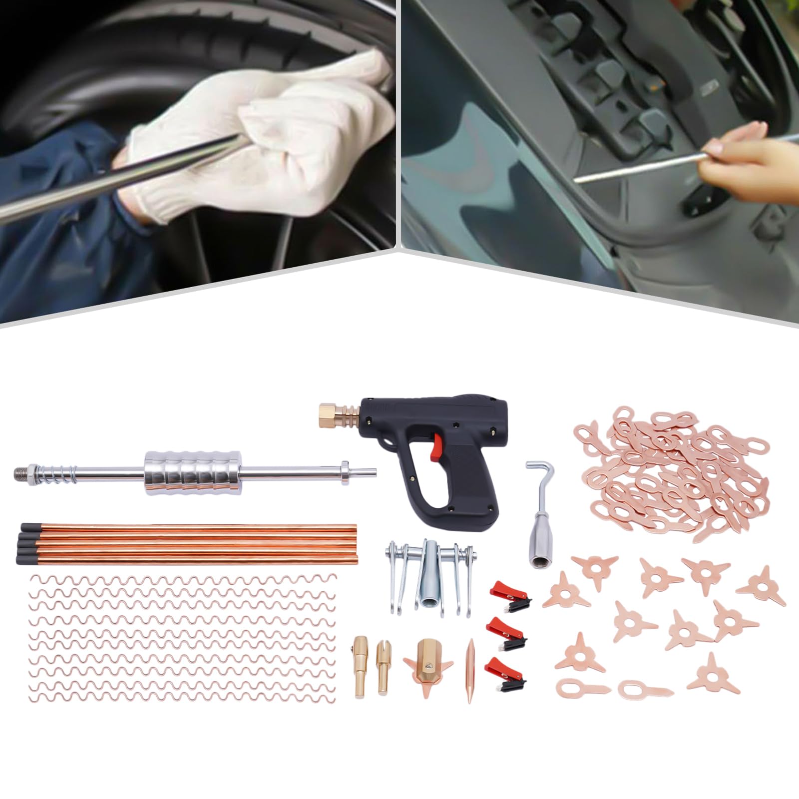 86 PCS Dent Puller Welder Kit, Car Body Spot Repair Device for Car Dent Repair, Stud Welder Dent Repair Kit Mini Welding Machine Tool for Metal Surface Dent Removal
