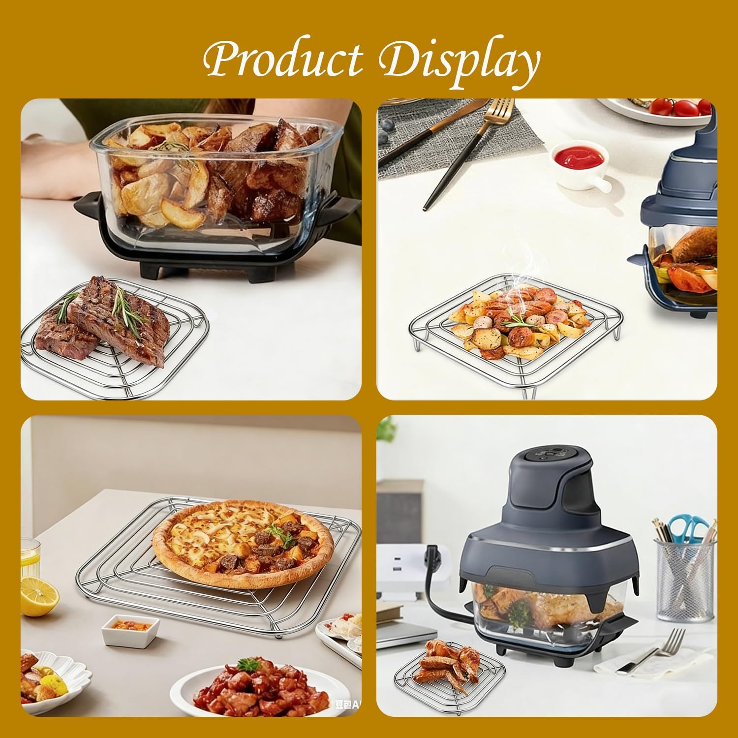 Crisper Rack for Ninja Crispi Air Fryer Replacement Parts for 4QT Ninja Crispi Accessories Food Grade Stainless Steel