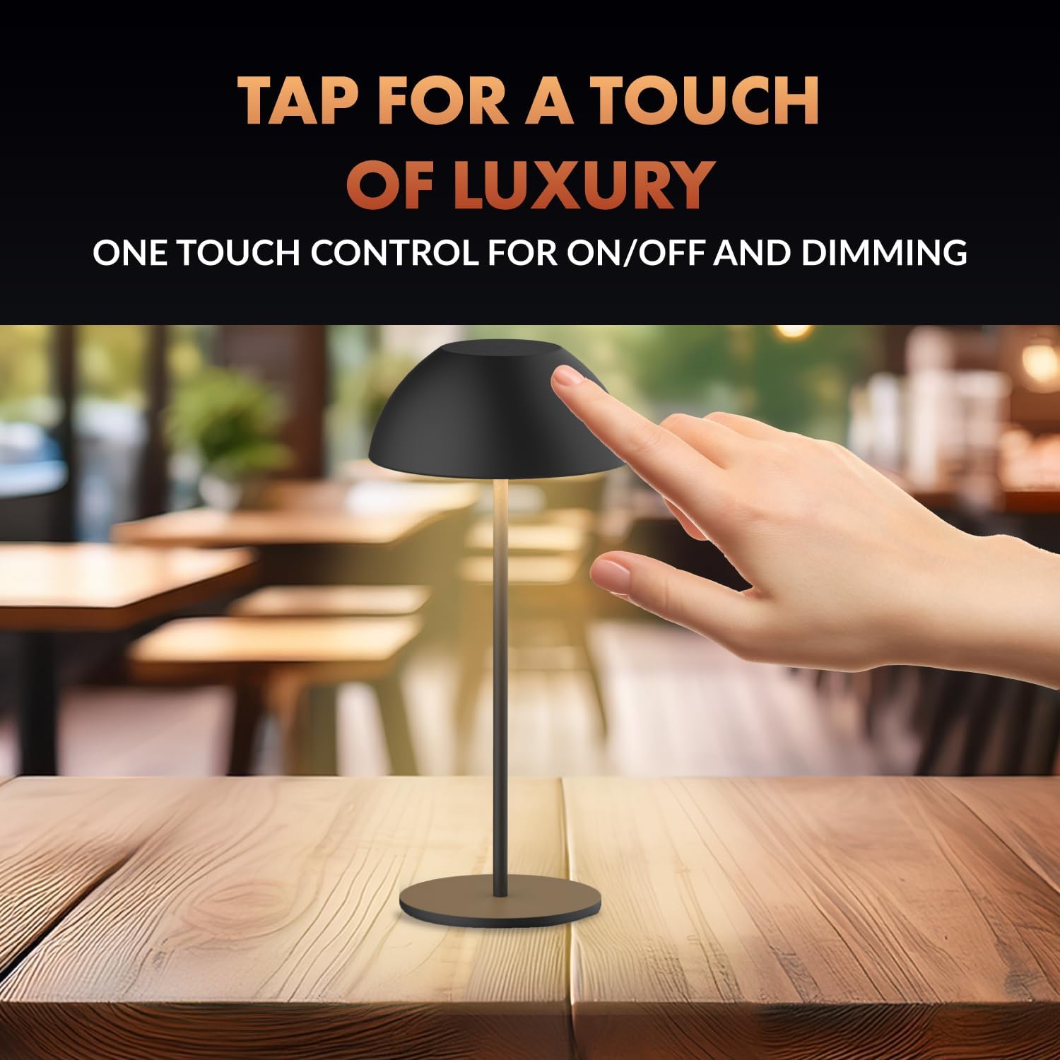 Newhouse Lighting Aurora, Black 2700K Dimmable Cordless USB-C Rechargeable Table Lamp NHTL-AU-BLK, Cordless Desk Lamp for Living Room, Bedroom, Coffee Table, and Other Cozy Home Decor