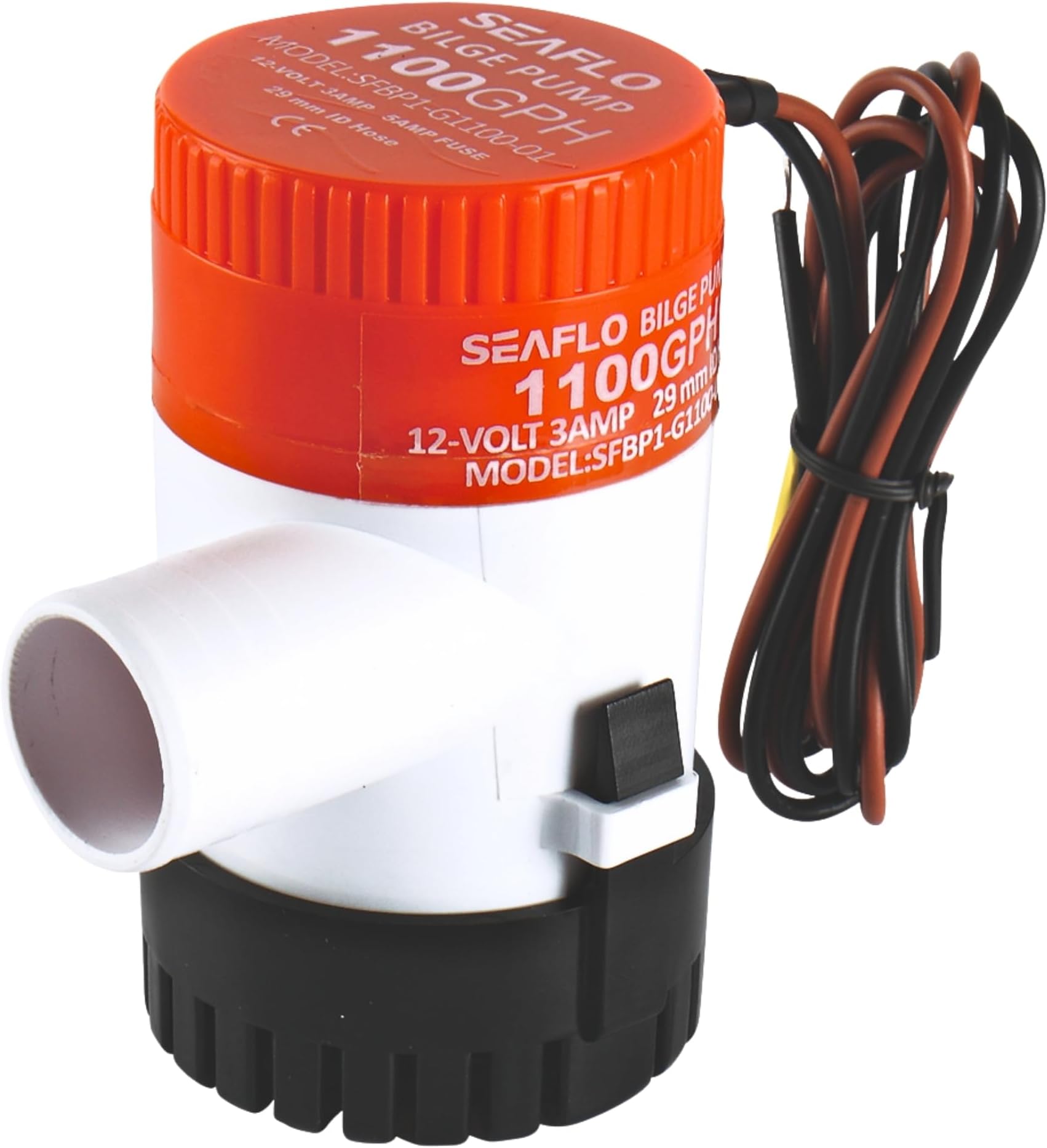 01 Series 1100 GPH Bilge Pump – 12V, 1-1/8" Outlet, Marine Submersible Pump with Anti-Airlock Protection, CE & Rohs Certified, 4-Year Warranty | Reliable for Boats and Marine Applications