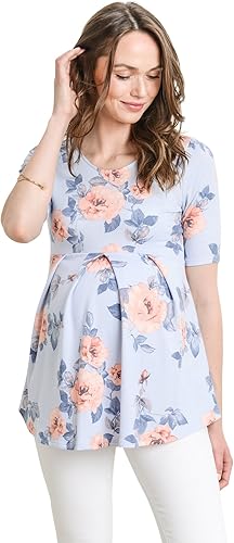 Blusa de maternidad con peplum y pliegue frontal para que se note el embarazo