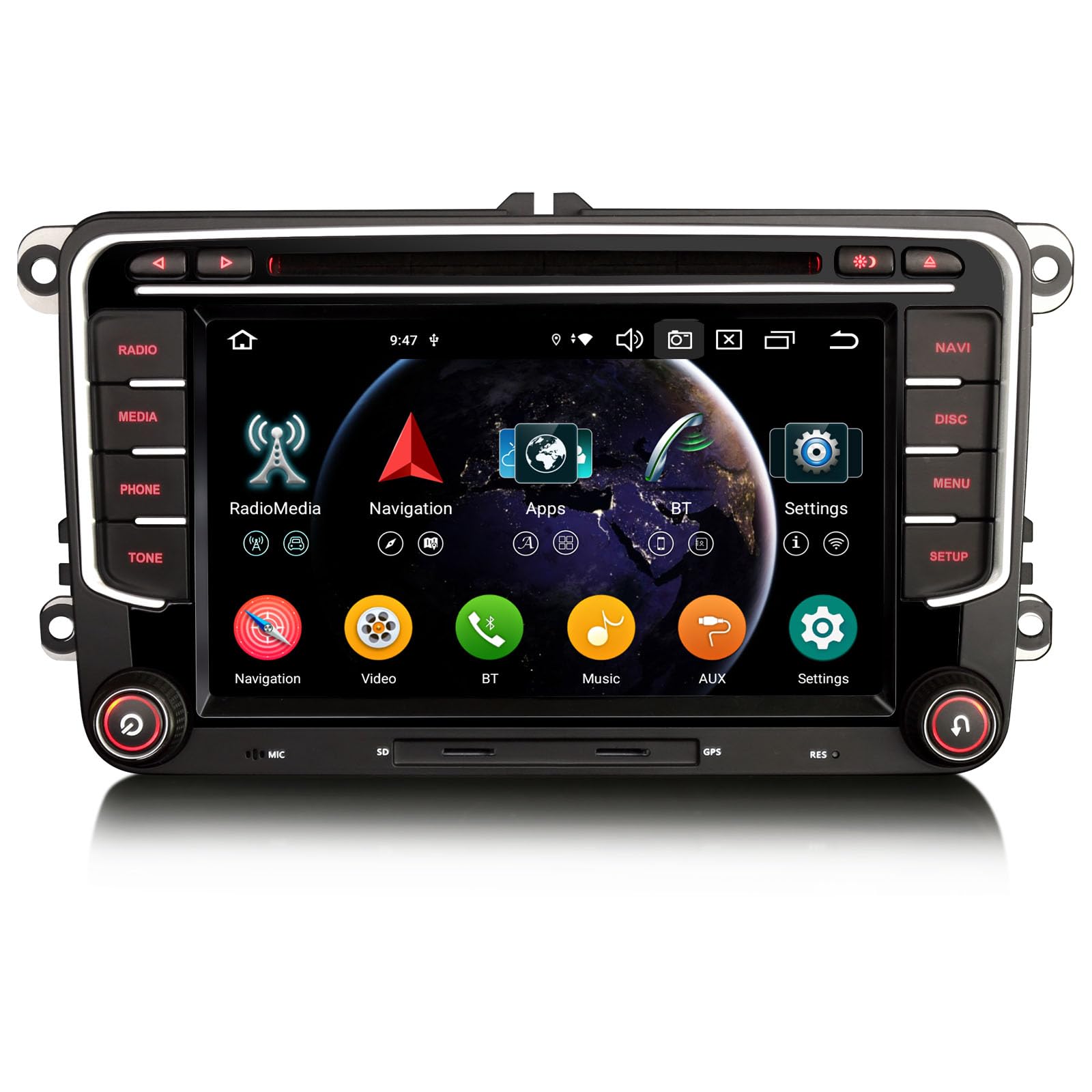 Android 16 Radio Coche para VW Polo Golf 5/6 Tiguan Passat Touran T5 Skoda | 8-Core CarPlay Android Auto Wifi Bluetooth GPS Navegador DSP Canbus SWC RDS 4GB+64GB