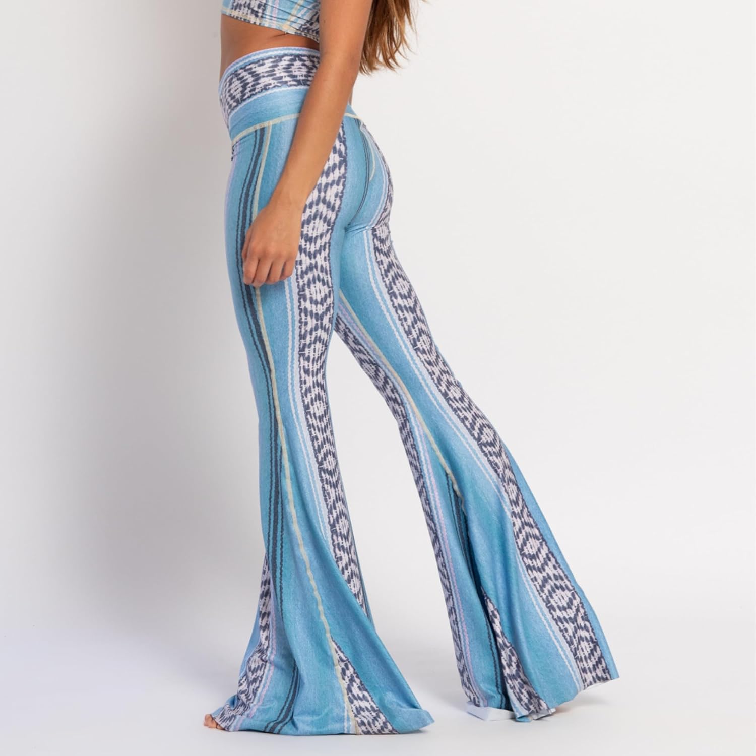 teeki Long Bell Bottom Pant for Women High-Waist Stretchy Flare Bell Bottoms Premium Athletic Pants Retro 70s