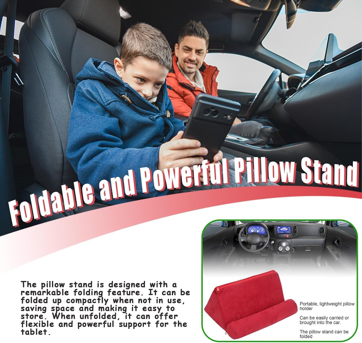 Pillow Tablet Stand Holder Mobile Phone Support Bed Rest Cushion Tablet Reading Holder for Book Kindle Tab Stand iPad Tablets Smartphones Books Magazines Bed Armrests Carpet (3)