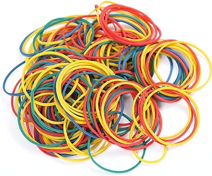 500PCS Rubber Bands Multicolor 1.5 Inch in Diameter, Sturdy Heat Resistant Assorted Color Yellow Blue Green Red for Office Organizing Notebook Outdoor Packing Exercise Elastics Bands, Rubber Band Bulk