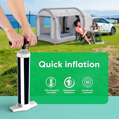Miniatura 2 de Inflatable SUV Tent for Camping, Large Quick Setup Blow Up Tents, 6-Person Tent with Detachable Car Attachment, Tents with Storage Bag &Projection