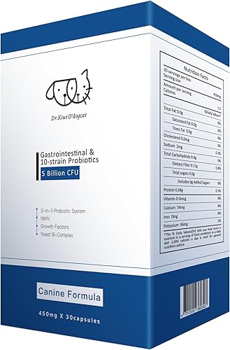 Dr. Kiwi O'dogcat Probióticos para perros  Apoya la salud intestinal, la diarrea, la salud digestiva y las alergias estacionales