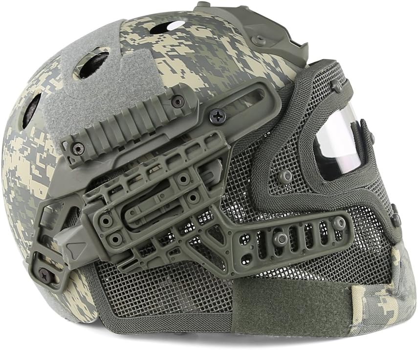Tactical Protective PJ Helmet G4 System GS Masks with Goggles for Military Airsoft Paintball Army WarGame Hunting