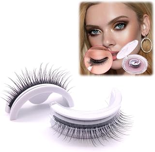 1 Pair of Reusable Self-Adhesive Eyelashes, Artificial Eyelashes, No Glue Necessary…