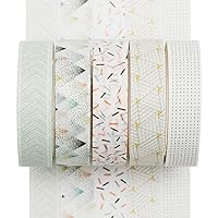 Vista 9 de YUBX Juego de 5 Rollos de Cinta Washi Creativa Básica Delgada Cintas Decorativas para Artes, Manualidades DIY, Diarios de Viñetas, Planificadores