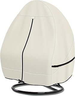 Porch Shield 600D Waterproof Patio Hanging Egg Chair Cover, Beige
