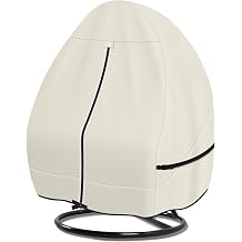 Porch Shield Patio Hanging Egg Chair Cover - Waterproof Outdoor Double Seat Wicker Swing Egg Chair with Stand Protector, Beige