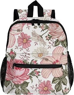 Mochila Hibisco Camomila Rosas Infantil Meninas Meninos Pré-Escolar Mochila de Viagem para Crianças Primárias Estudantes Crianças, Colorido., 9.5 x3 x14 inch, Mochilas Daypack