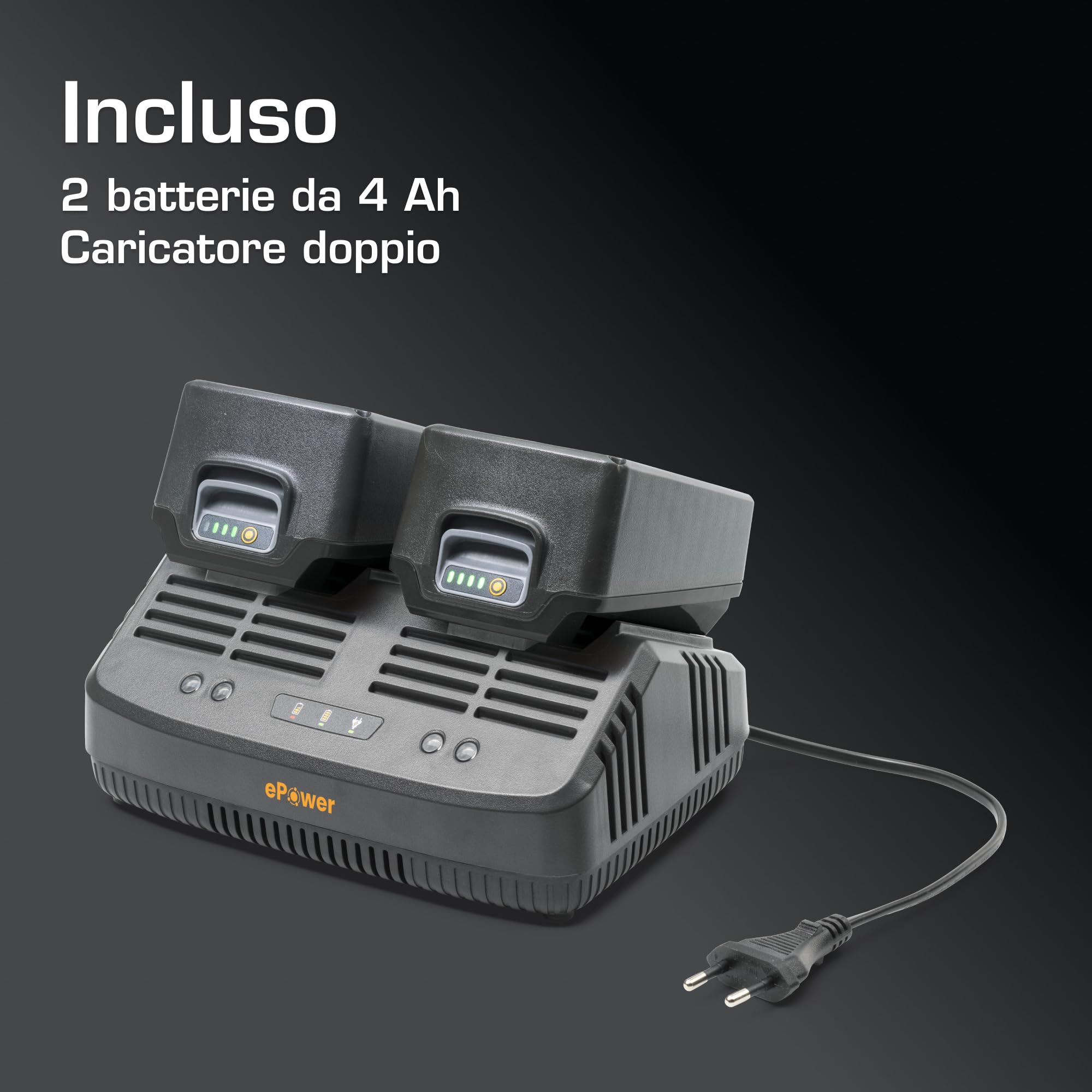 Rasaerba a batteria Alpina AL1 3820 Li Kit, larghezza di taglio 38 cm, batteria da 20 V (2 x 4 Ah), 550 W, fino a 350 m², batteria e caricabatterie inclusi, nero