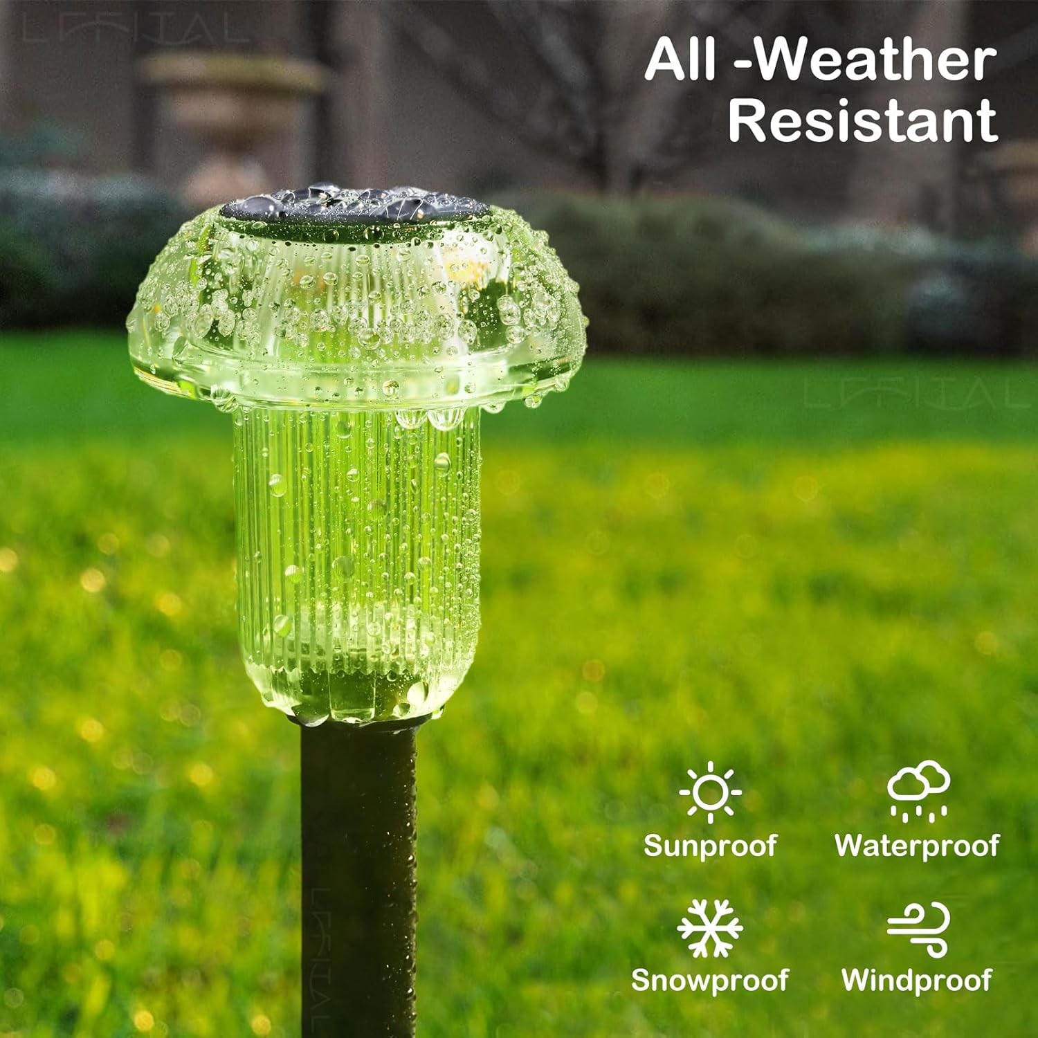 St. Patrick's Day Solar Lights Outdoor 8 Pack Green Solar Pathway Lights Outdoor Mushroom LED Waterproof Lighting Stake for Outside, Yard, Path, Garden, Lawn, Patio, Landscape Decorations