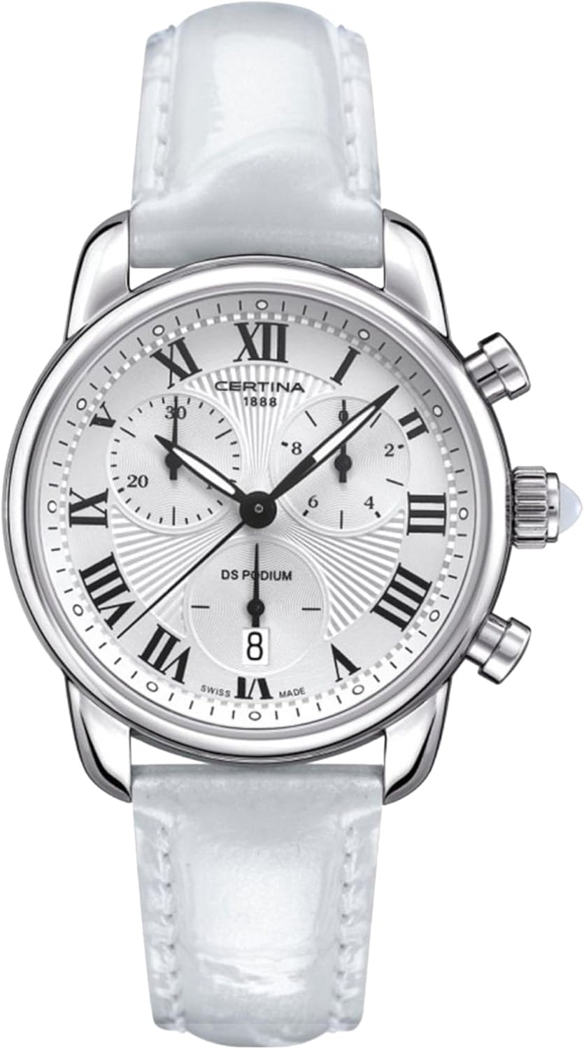 Certina - Orologio da polso, cronografo al quarzo, pelle, Donna Certina - Orologio da polso, cronografo al quarzo, pelle, Donna