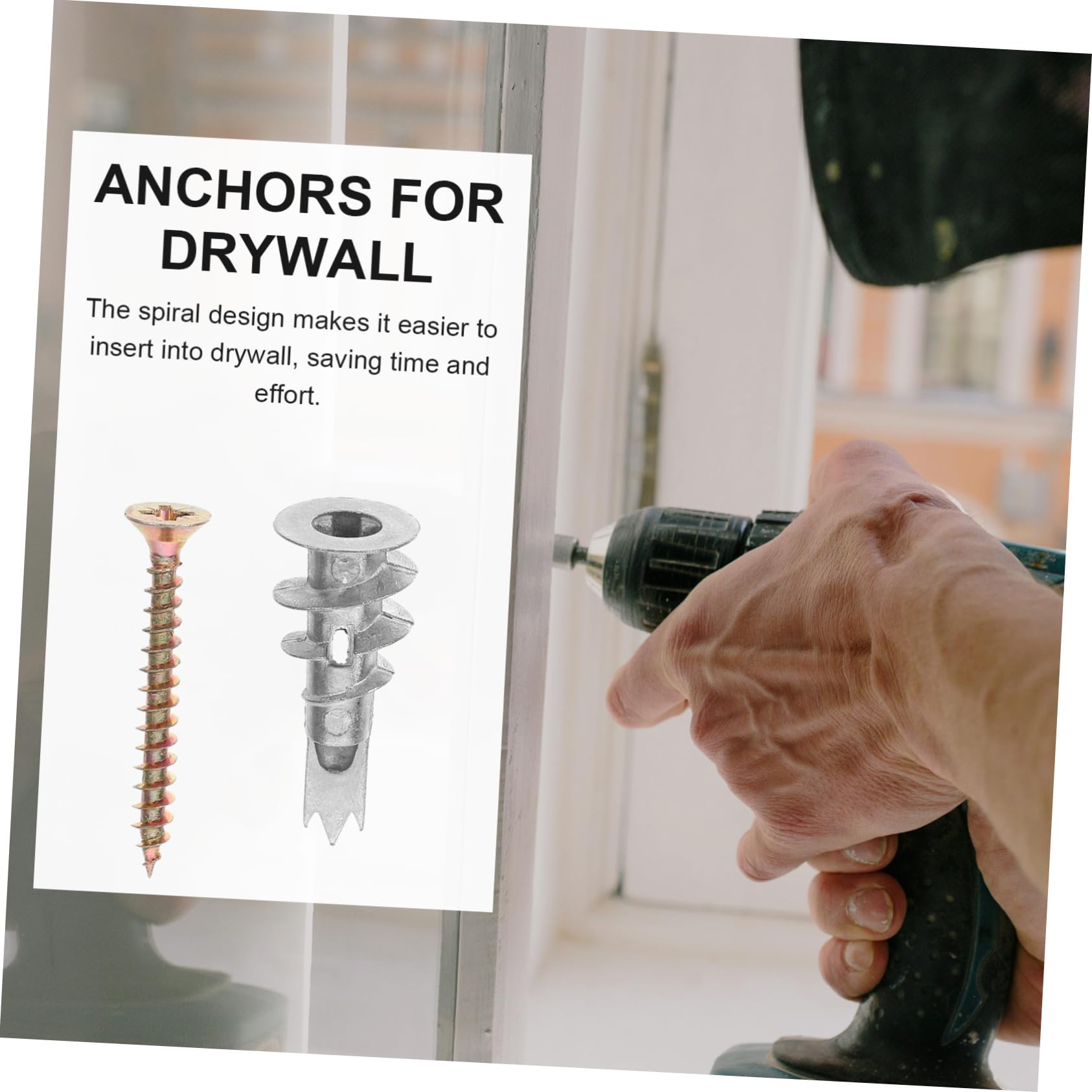 LIFKOME 20 Pack Drywall Anchor with Screws Heavy Duty Spiral Expansion Plugs Easy to Install for Wall Mounting