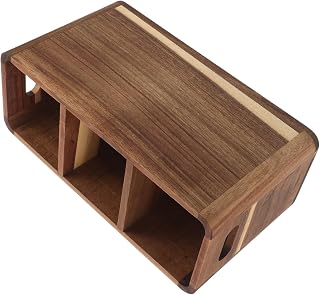BESPORTBLE Wooden Kitchen Countertop Utensil Organizer with 3 Compartments