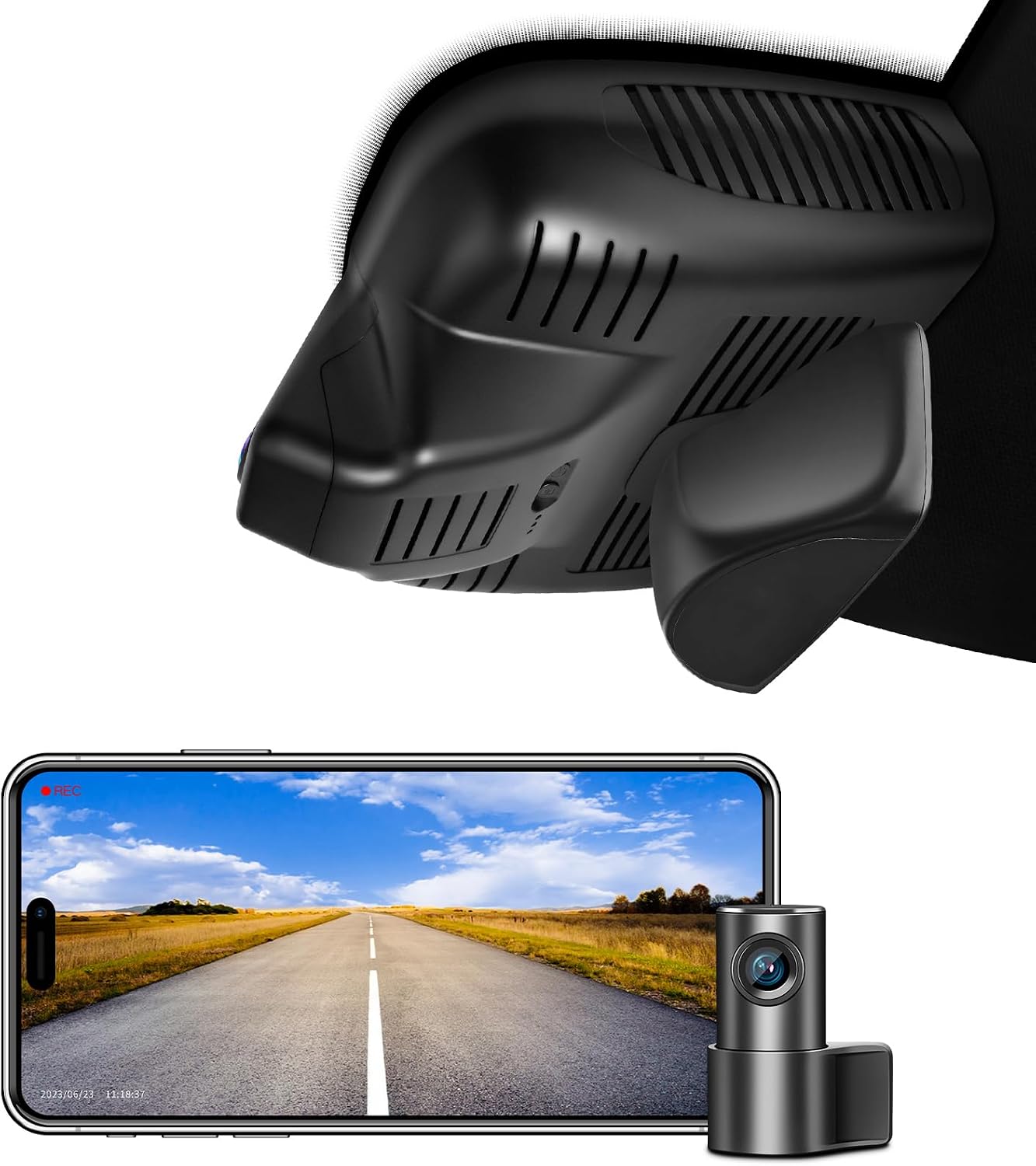 mangoal 4K Front & 2K Rear 2 Channel HDR Dash Cam Dual STARVIS 2 IMX678 IMX675 for Mercedes-Benz GLB X247 Facelift 2024-2026(Model D), GLB200, GLB250, GLB35 AMG, 5GHz WiFi, GPS, 128GB Card