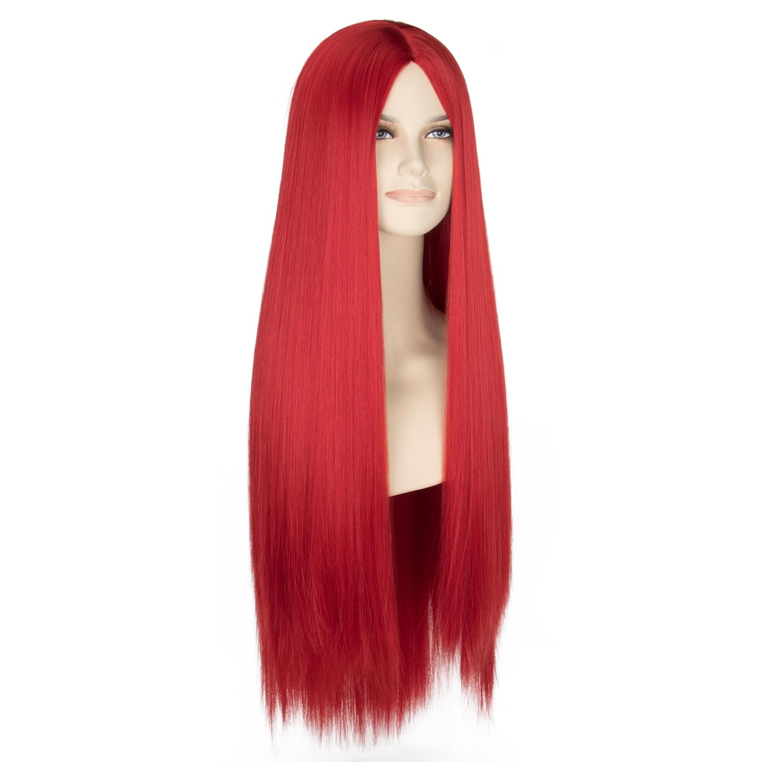 Miss U Hair Long Straight Dark Red Wig Women Center Part Cosplay Halloween Wig - Image 6