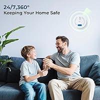 Vista 7 de Detectores de monóxido de carbono, detector de CO operado con batería con sensor sensible, pantalla digital y advertencia de sonido, detector