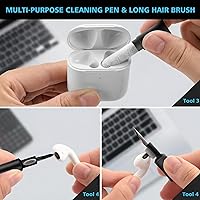 Vista 4 de Kit de limpieza para AirPod, kit de limpieza multiherramienta para iPhone, reparación y recuperación de teléfonos celulares iPhone y iPad (tipo C)