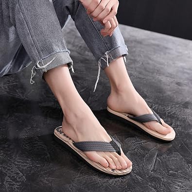 Flip Flops for Men Non Slip Cushion Beach Slippers Comfortable Summer Beach Thong Sandals Lightweight Beach Sandals