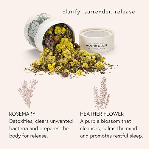 Miniatura 3 de Moon Bath Té de baño botánico  Waning Moon Herbal Ayurvedic Bath Tea Soak para desintoxicación y liberación con menta, romero y helicriso para 2