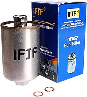 iFJF GF652 (FF5026) Professional Inline Fuel Filter Replacement for Chevy/GMC C1500 C2500 C3500 Silverado/Sierra 2500HD Suburban Express Avalanche Replaces 33481 G3727