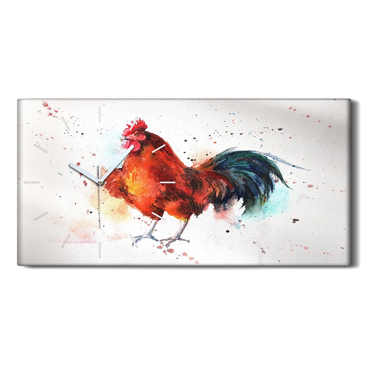 Horloge sur Toile Silencieuse Coq Moderne sans Tic-Tac