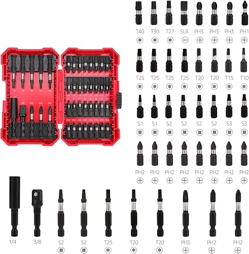 Miniatura 3 de Amazon Basics Juego de 42 puntas de destornillador de impacto Phillips, ranuradas y torx, talla única