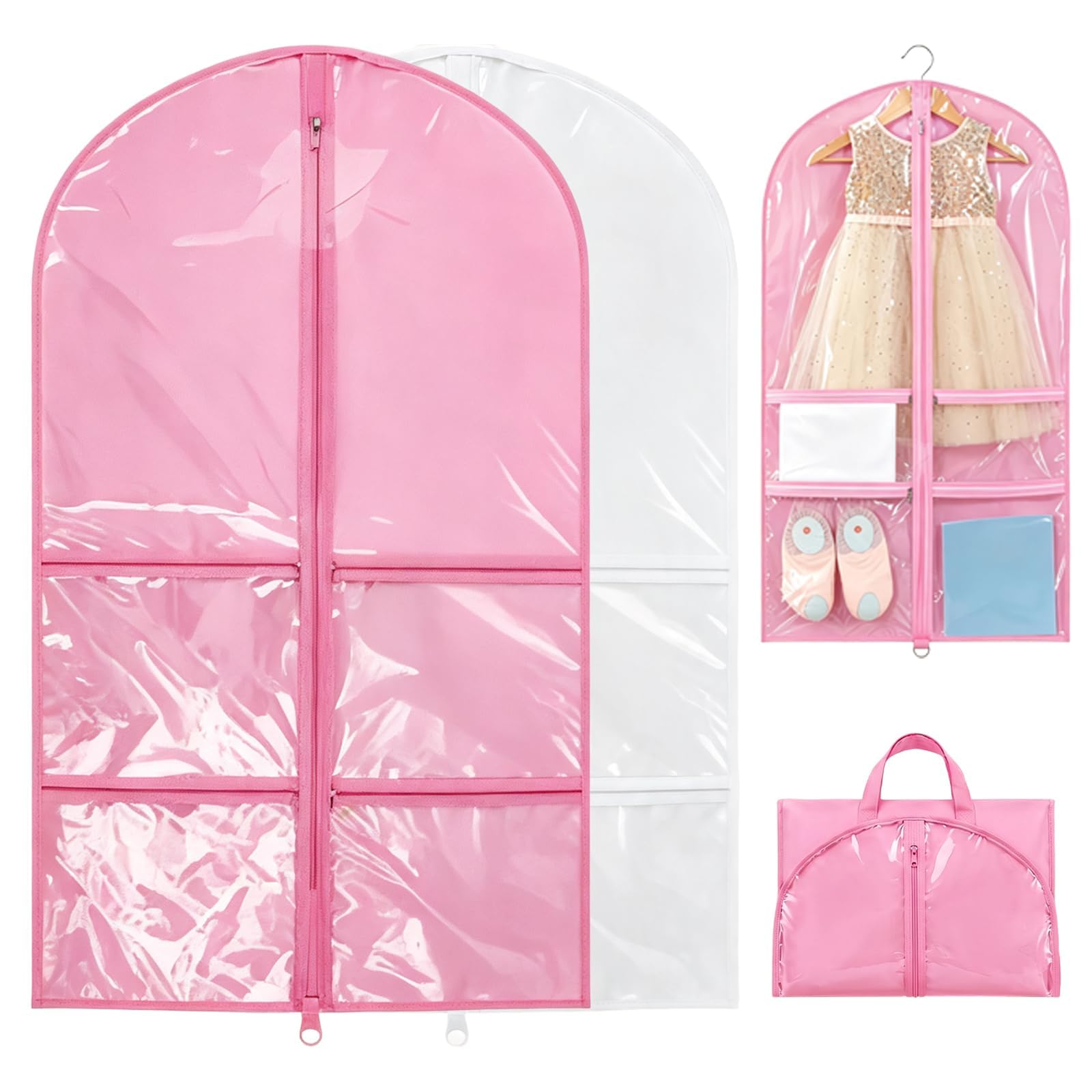 Avvchuy 2 Pack Dance Costume Bag, 40 Inch Hanging Garment Bags
