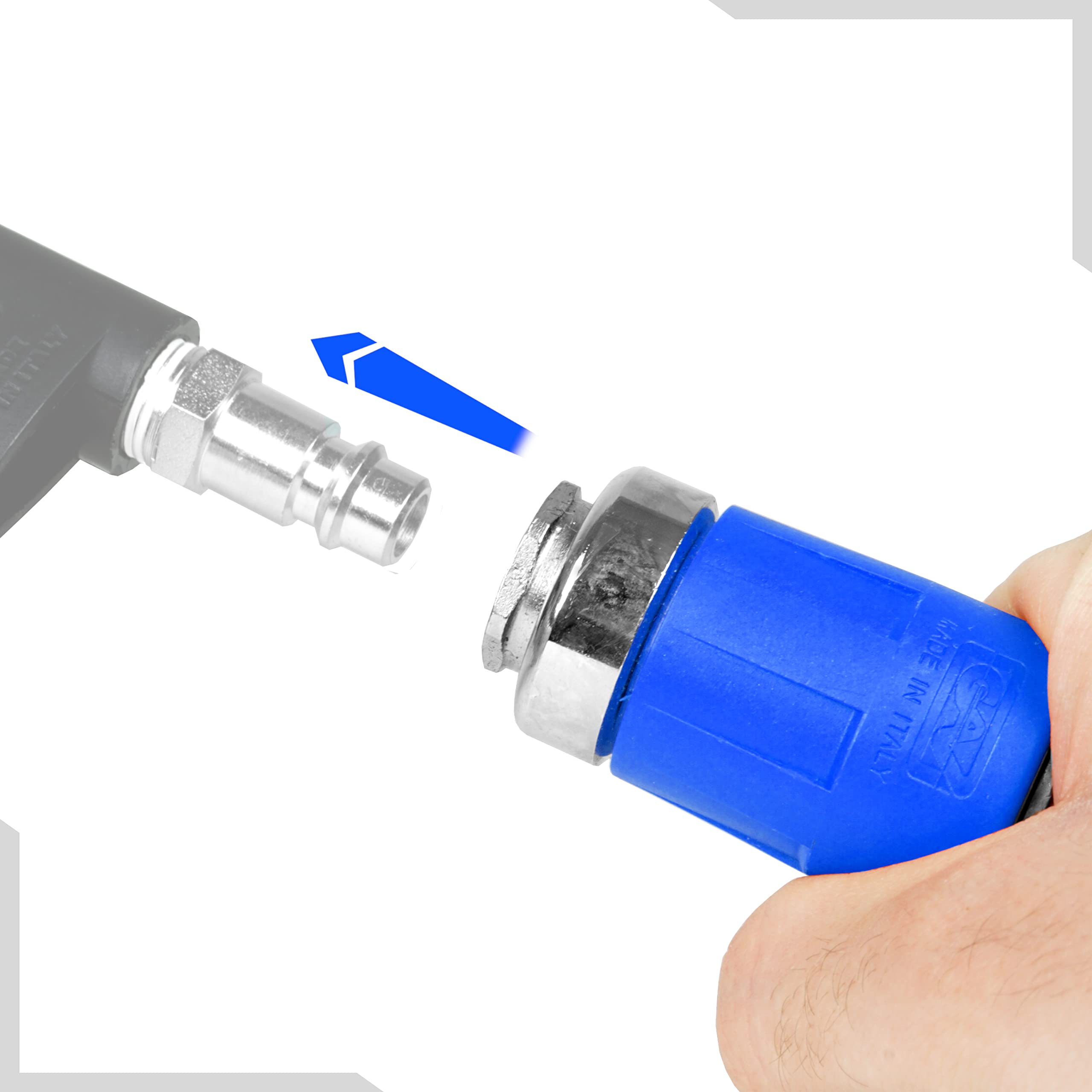 GAV Giunto di Sicurezza Universale AIRBLOCK Attacco Rapido Innesto Maschio 1/4 per Aria Compressa e Raccordo Tubo Compressore