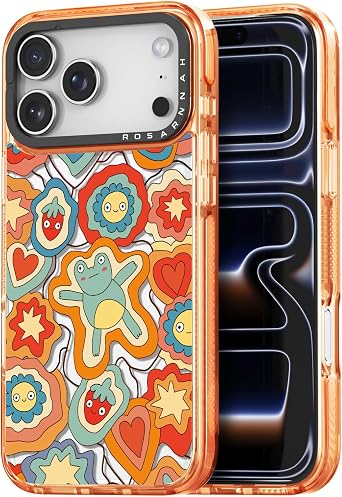 Rosarnnah for iPhone 17 Pro Max Case Aesthetic Orange, Froggys Dream