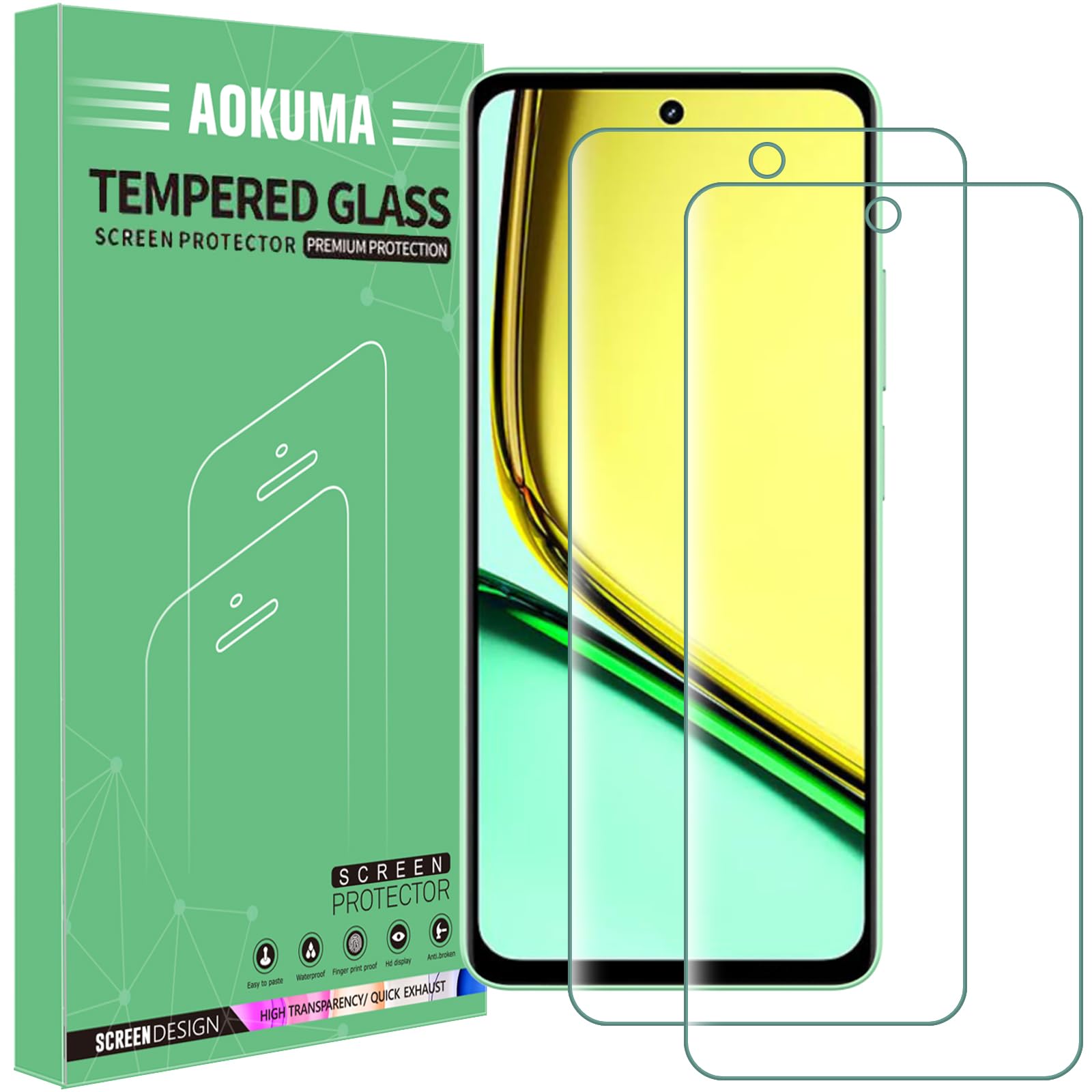 Protector Pantalla Realme C67 Jinshiweikai - Pack 6 Unidades: 3 Protectores Pantalla + 3 Protectores Cámara, 9H Antiarañazos