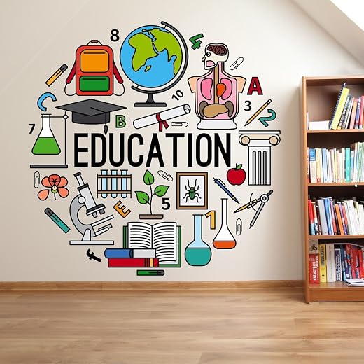 Wallstick 'Stories in Book - Baby - Kids - Learning Education Nursery Pre School Kinder Garden Wall Sticker' (90 cm x 90 c...