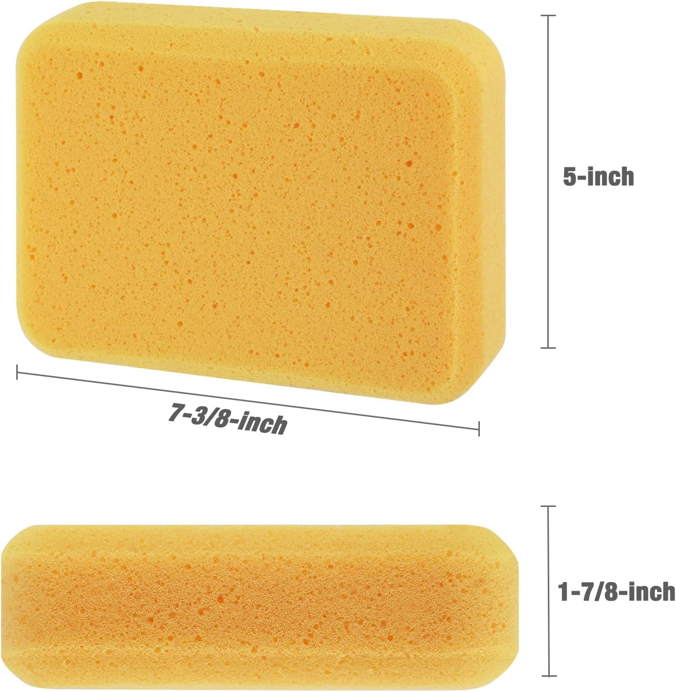 Goldblatt 4'' x 12'' Grout Float with 3 Pack Sponges, Rubber Float for Tile | Medium-firm Pad, Non-stick Gum Face, Beveled Front & Squared Back Edges, Hydrophilic Tile Sponge for Packing & Cleaning Joint